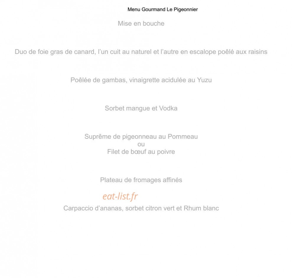 Le Pigeonnier — carte page 4