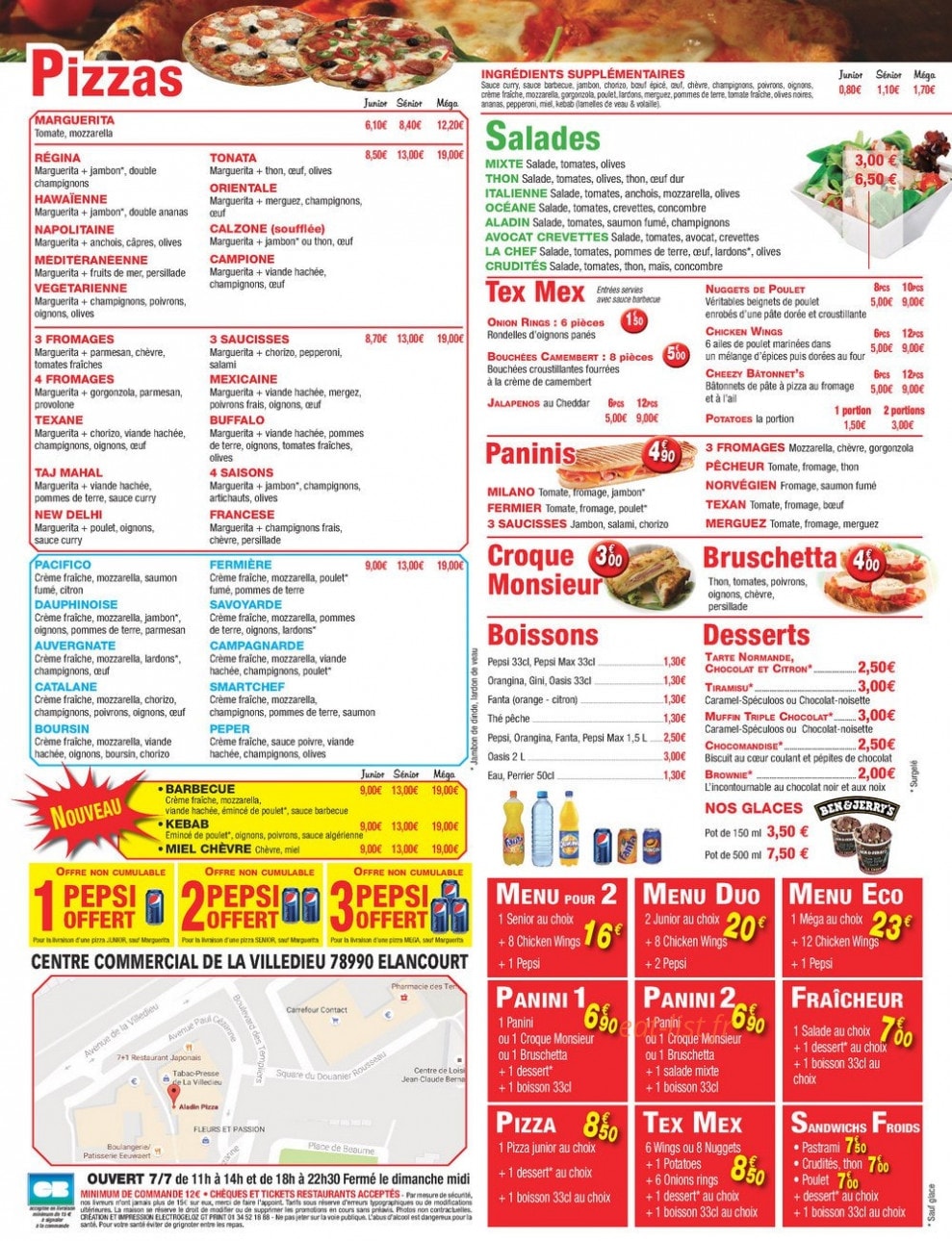 Aladin Pizza — carte page 2