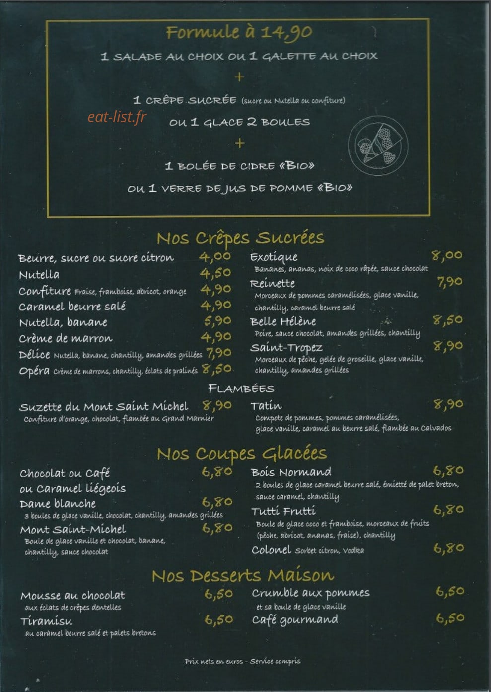 Creperie Mont Saint Michel — carte page 3