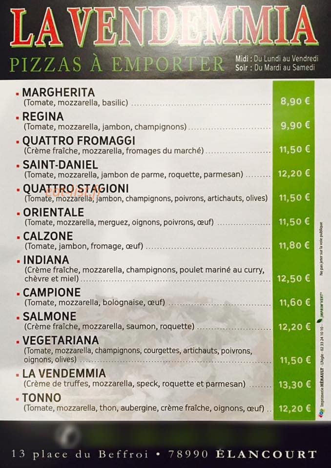 La Vendemmia — carte page 1