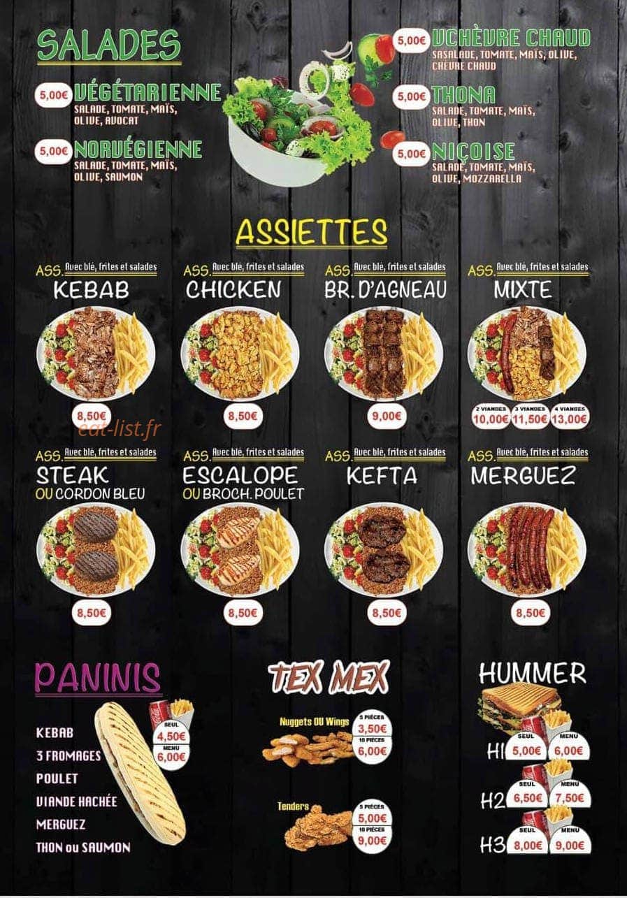 Le roi tacos — carte page 3