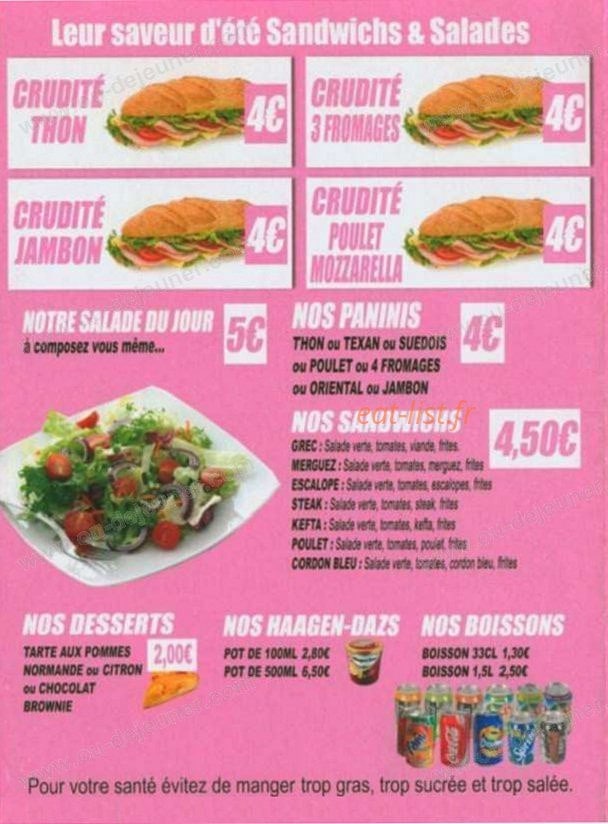 Les 4 Soss et Les délices — carte page 4