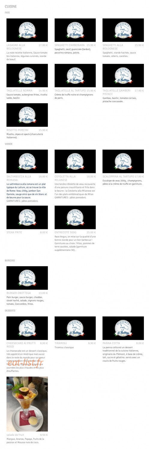 O'Bottega — carte page 5