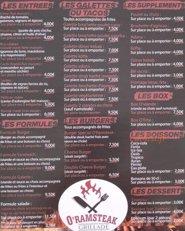 O’Ramsteak — carte page 1