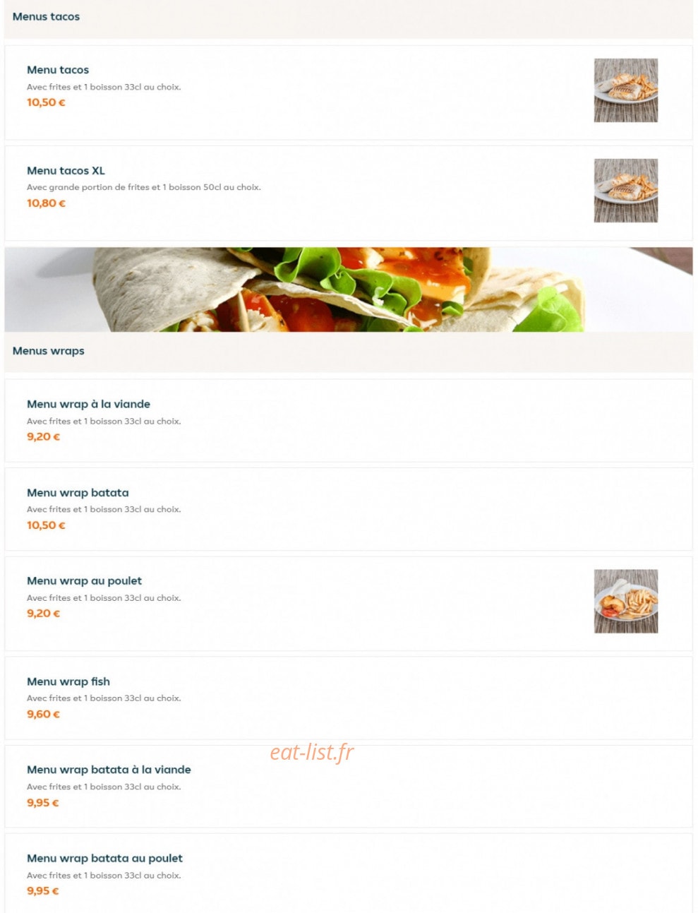 Tasty Chiken — carte page 9