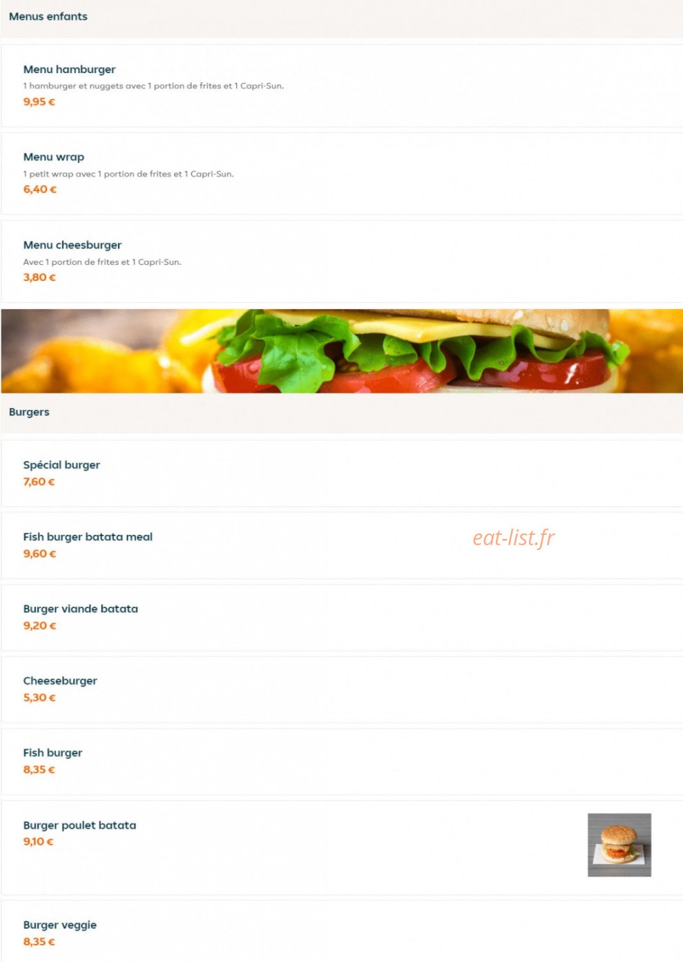 Tasty Chiken — carte page 11