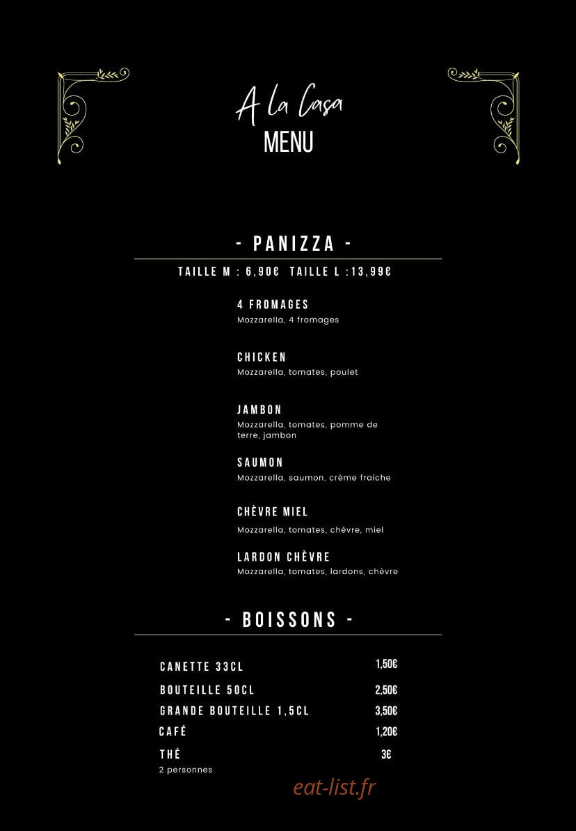 A la casa — carte page 1