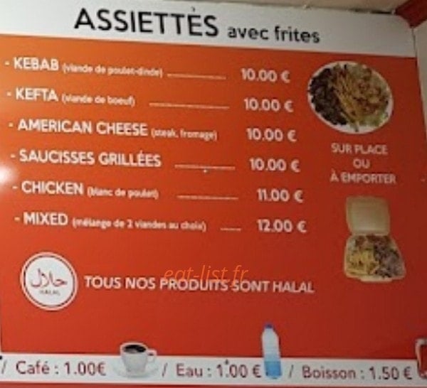 Auberge Du Kebab — carte page 1