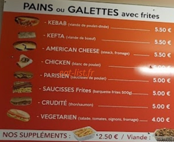 Auberge Du Kebab — carte page 3