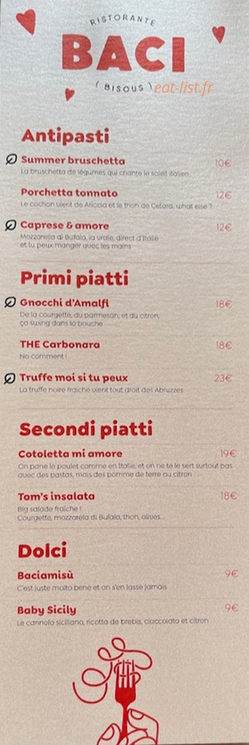 Baci — carte page 1