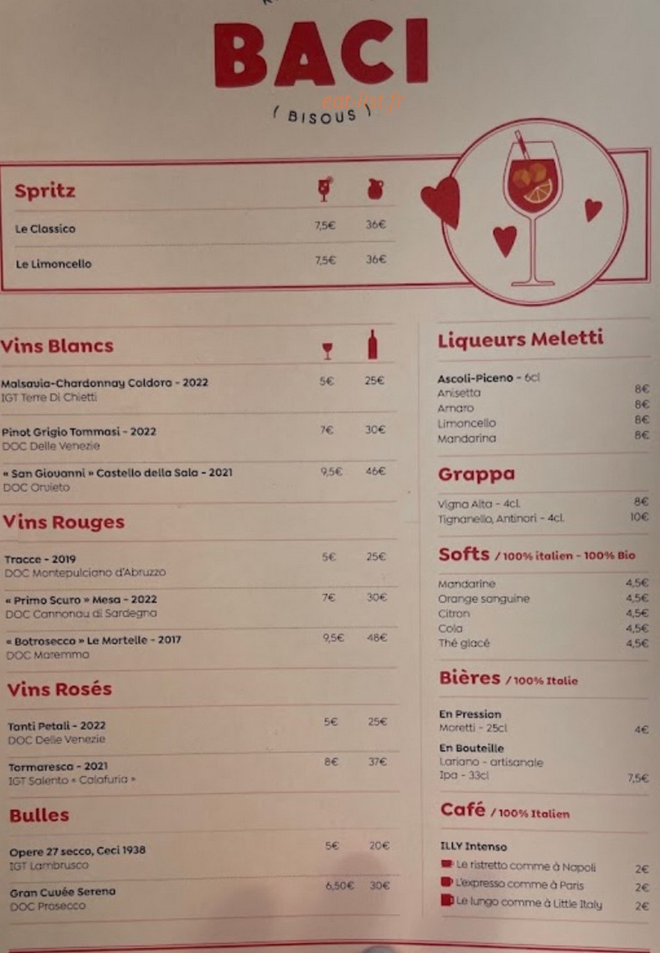 Baci — carte page 2