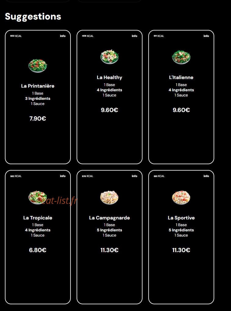 Eat Salad — carte page 3