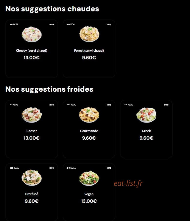 Eat Salad — carte page 4