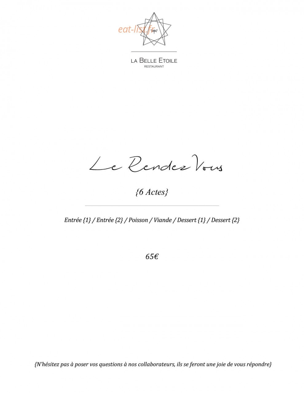 La Belle Etoile — carte page 3
