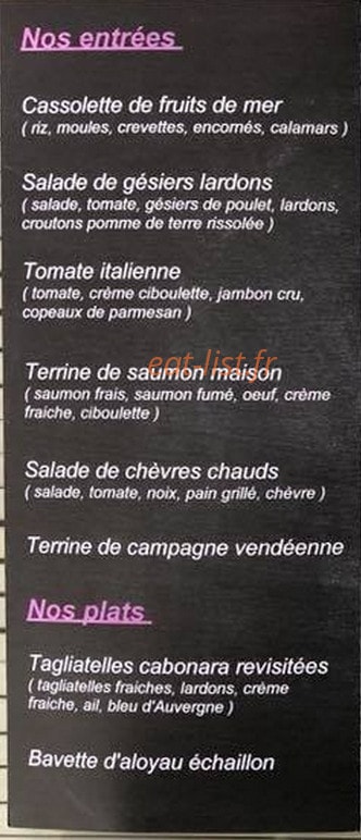 La Caravelle — carte page 1