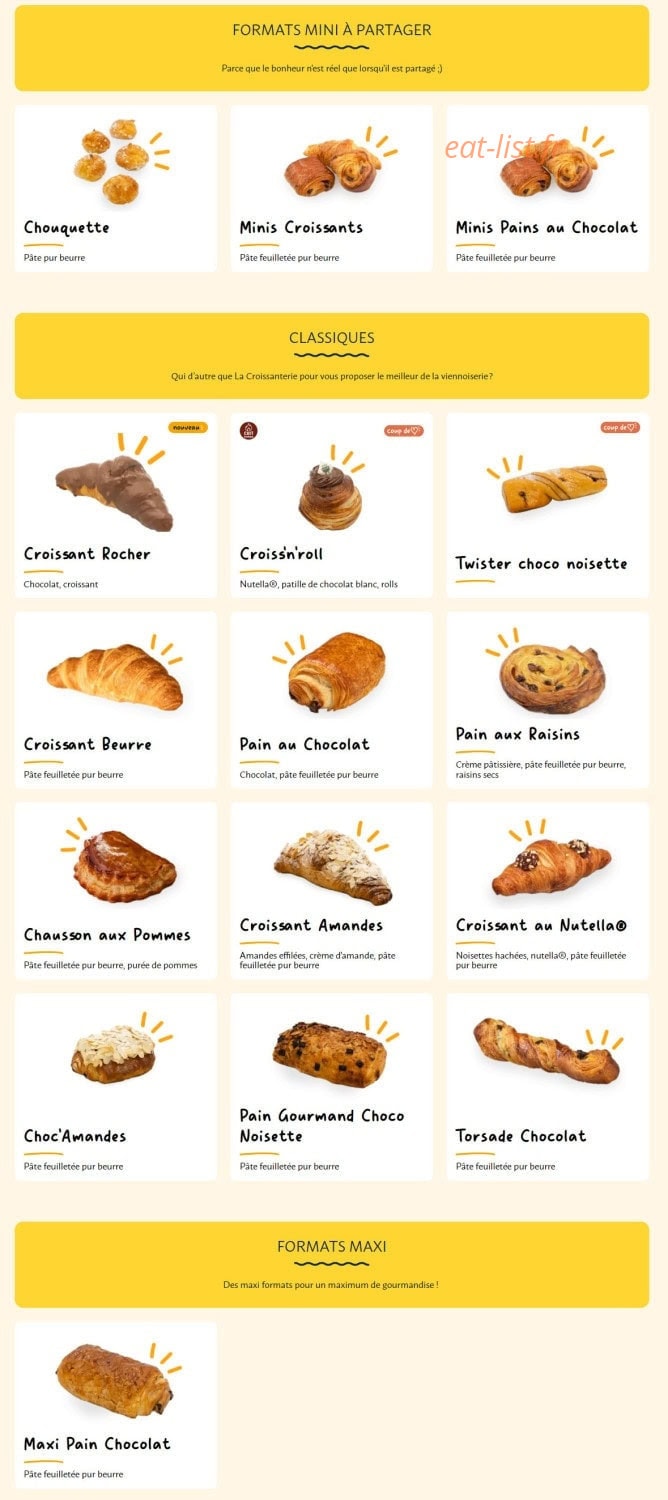 La Croissanterie — carte page 6