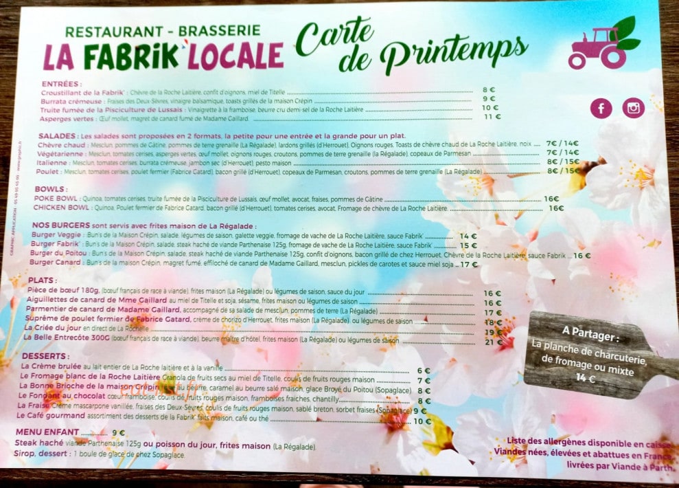La Fabrik'Locale — carte page 1