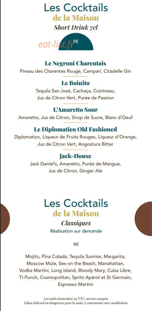 La Maison Boinot — carte page 10