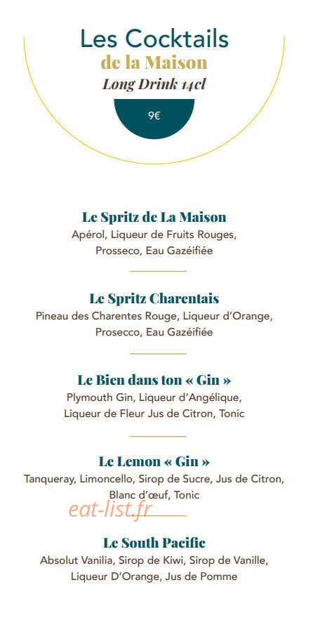 La Maison Boinot — carte page 9