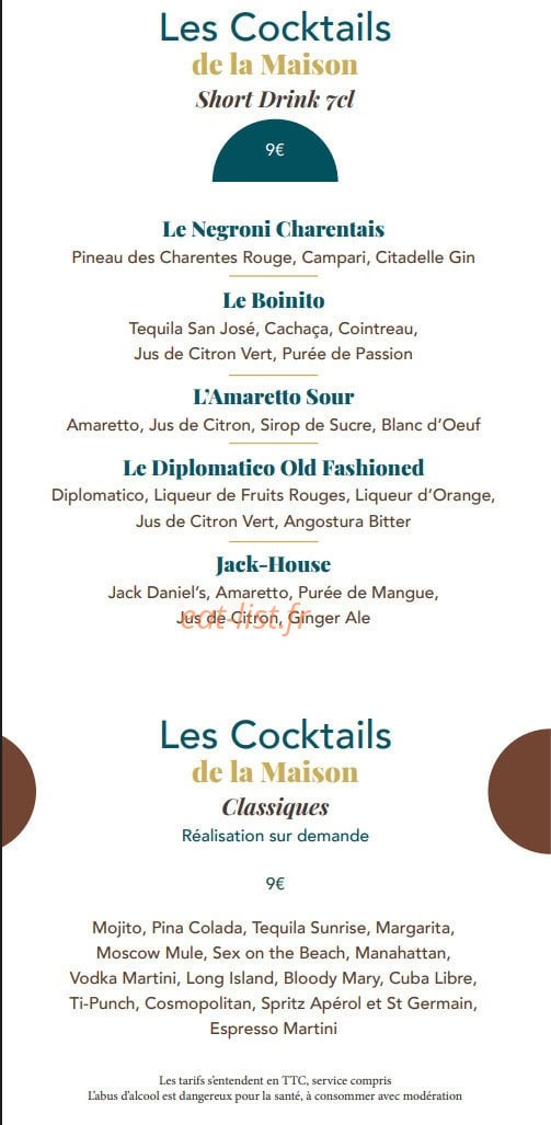 La Maison Boinot — carte page 11