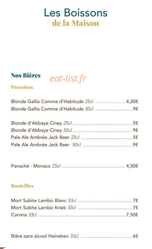 La Maison Boinot — carte page 7