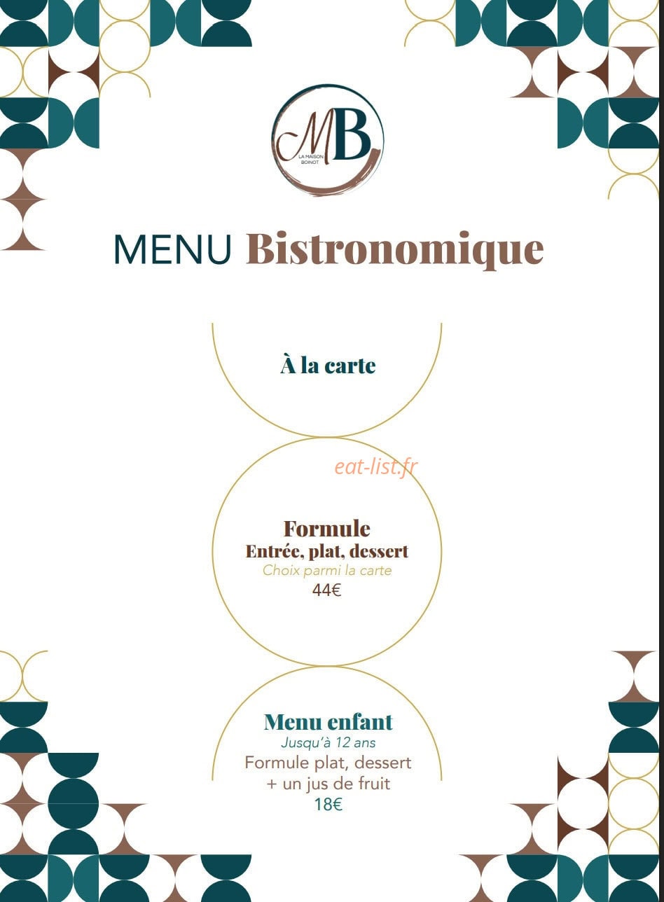 La Maison Boinot — carte page 5