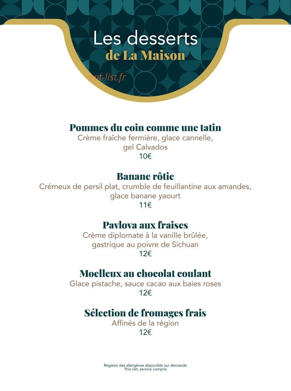 La Maison Boinot — carte page 4