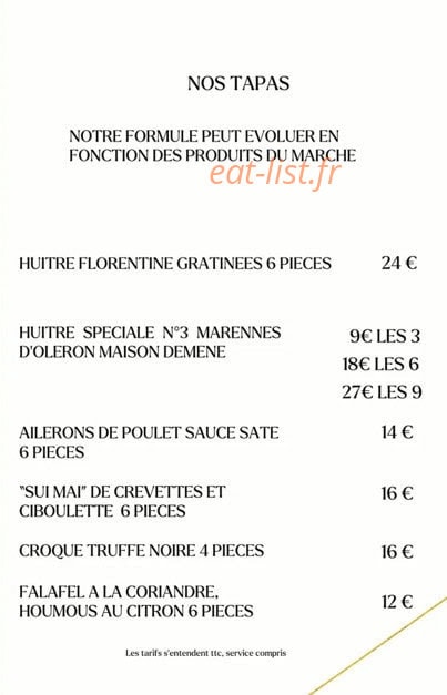 La Maison Boinot — carte page 3