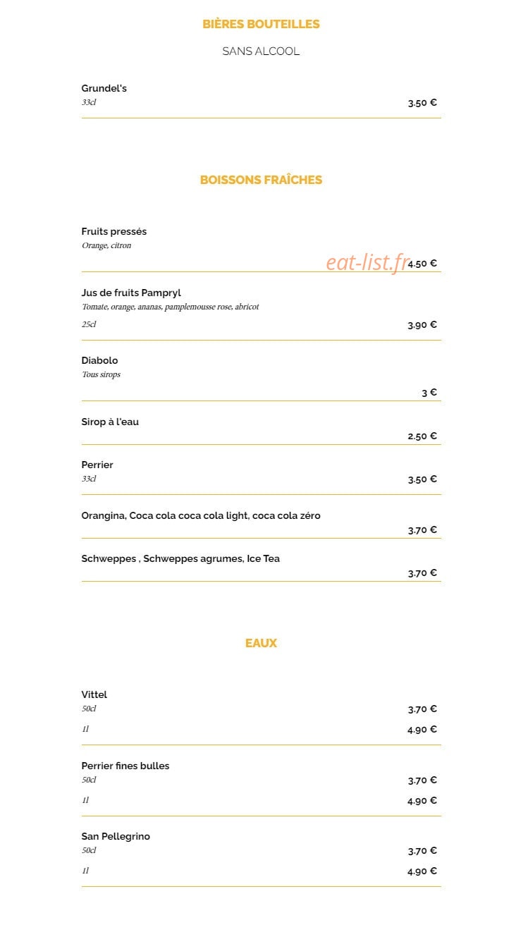 La Taverne — carte page 14