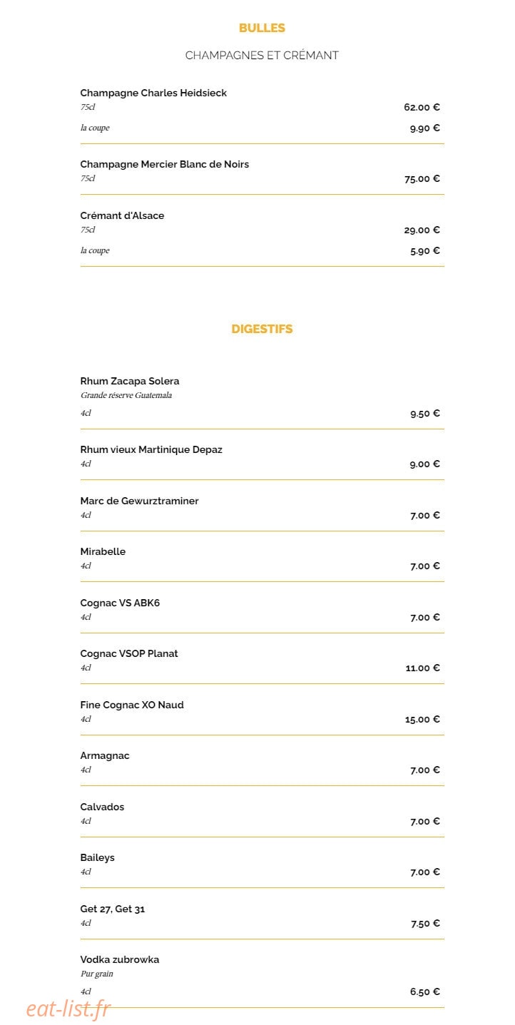 La Taverne — carte page 12