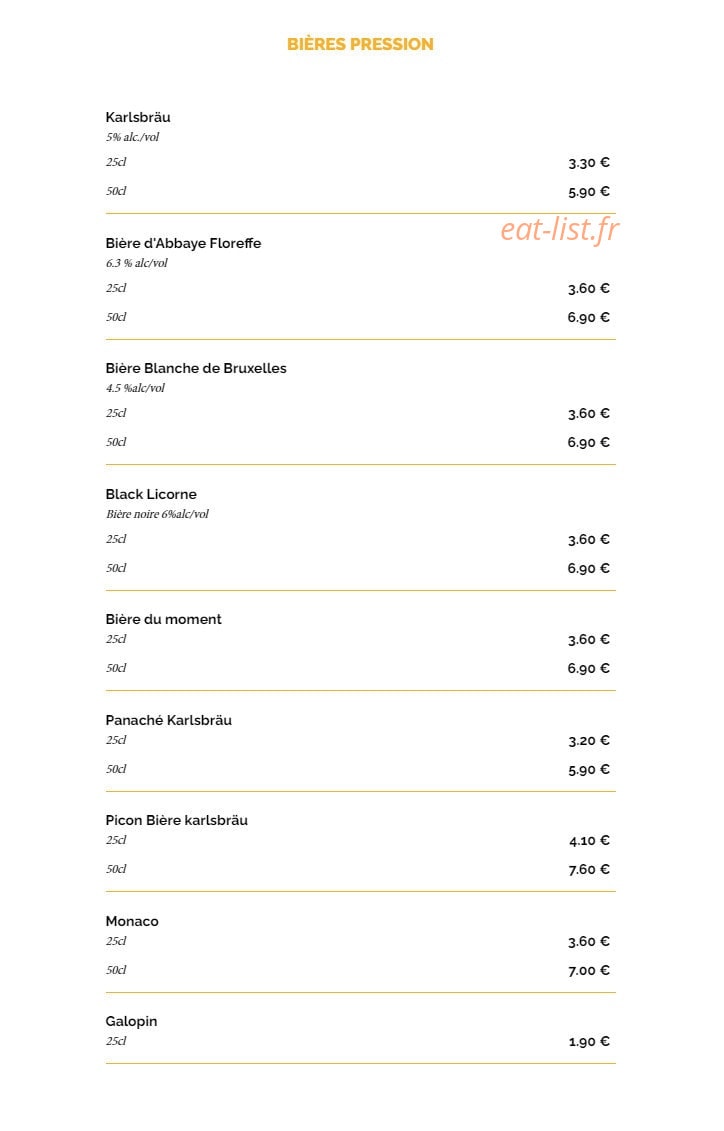 La Taverne — carte page 13