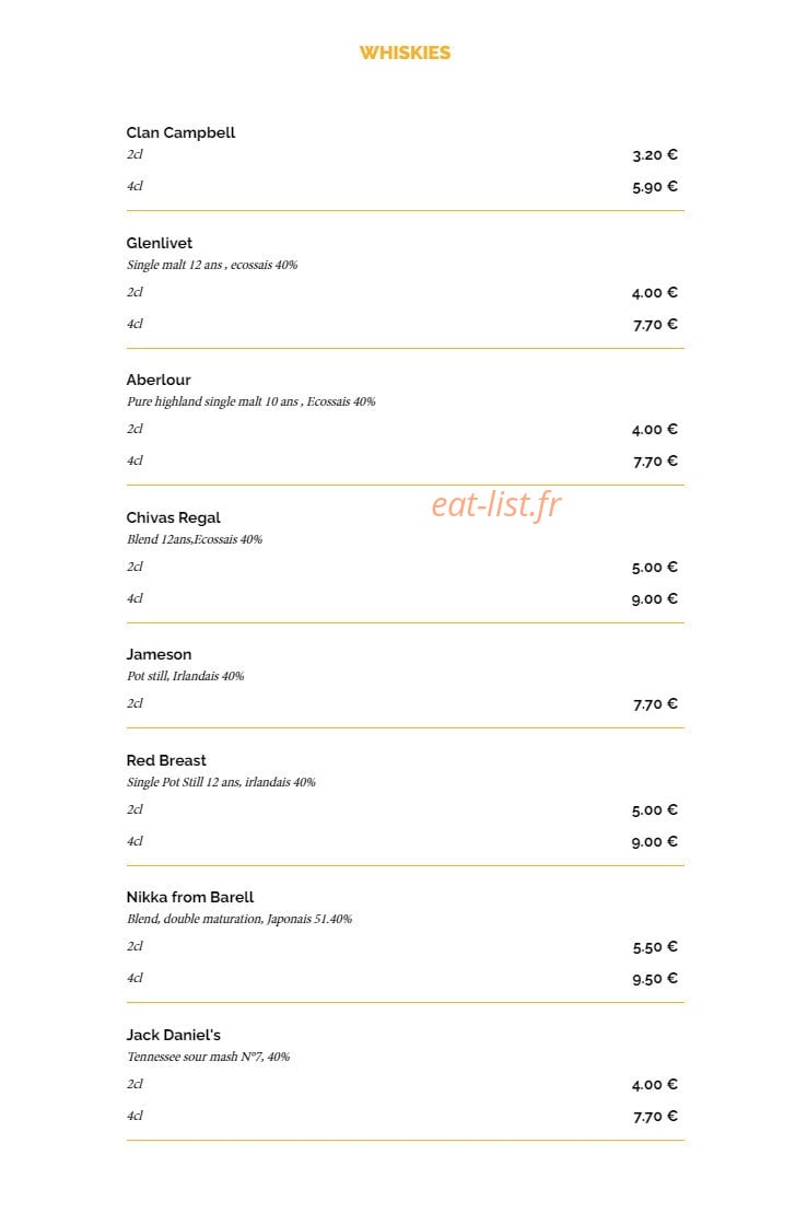 La Taverne — carte page 11