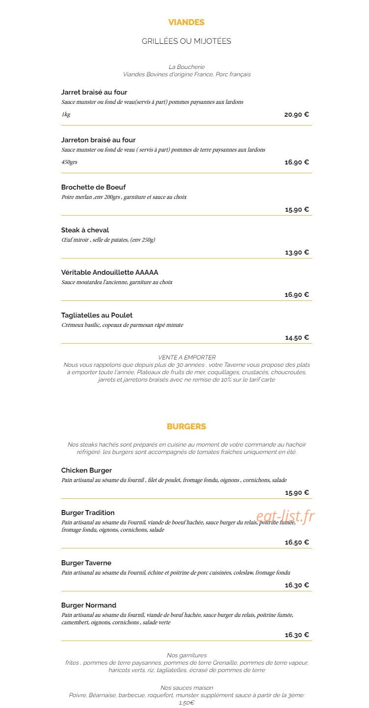 La Taverne — carte page 5