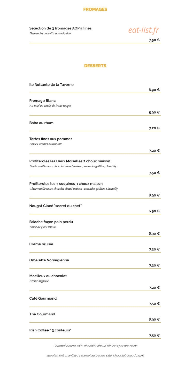 La Taverne — carte page 6