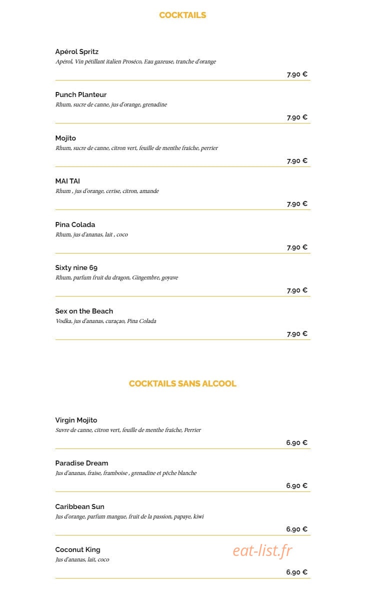La Taverne — carte page 10