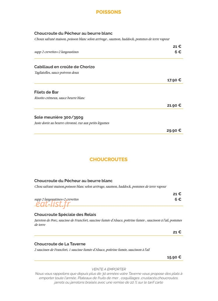 La Taverne — carte page 3