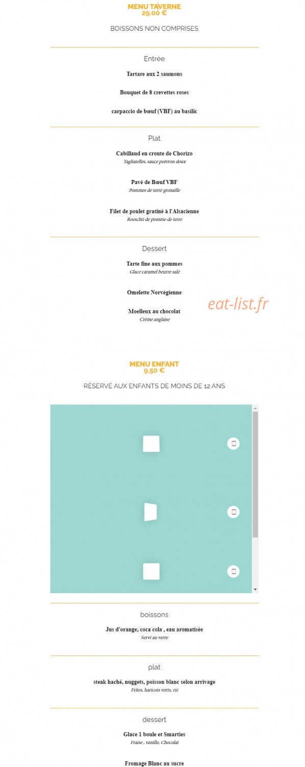 La Taverne — carte page 8