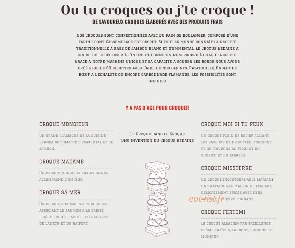 Le Croque Bedaine — carte page 2