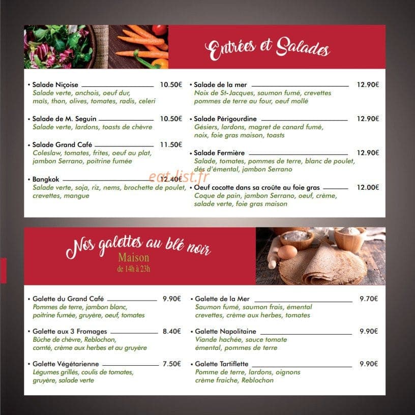 Le Grand Café — carte page 3
