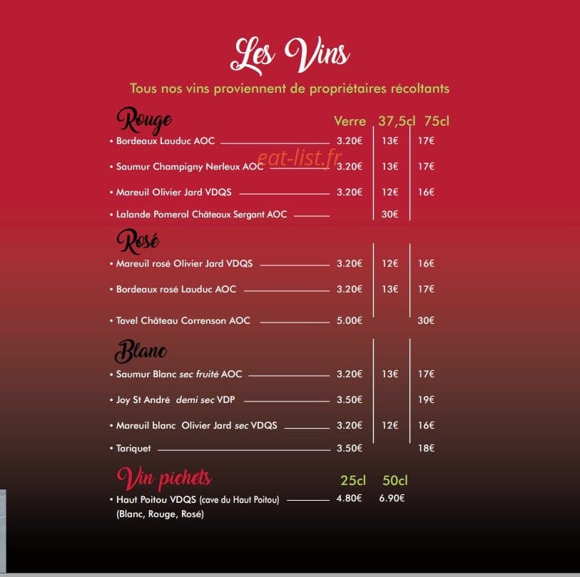 Le Grand Café — carte page 7