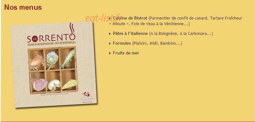 Le Sorrento — carte page 2