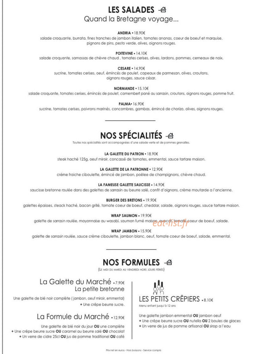 Les Petites Bretonnes — carte page 2