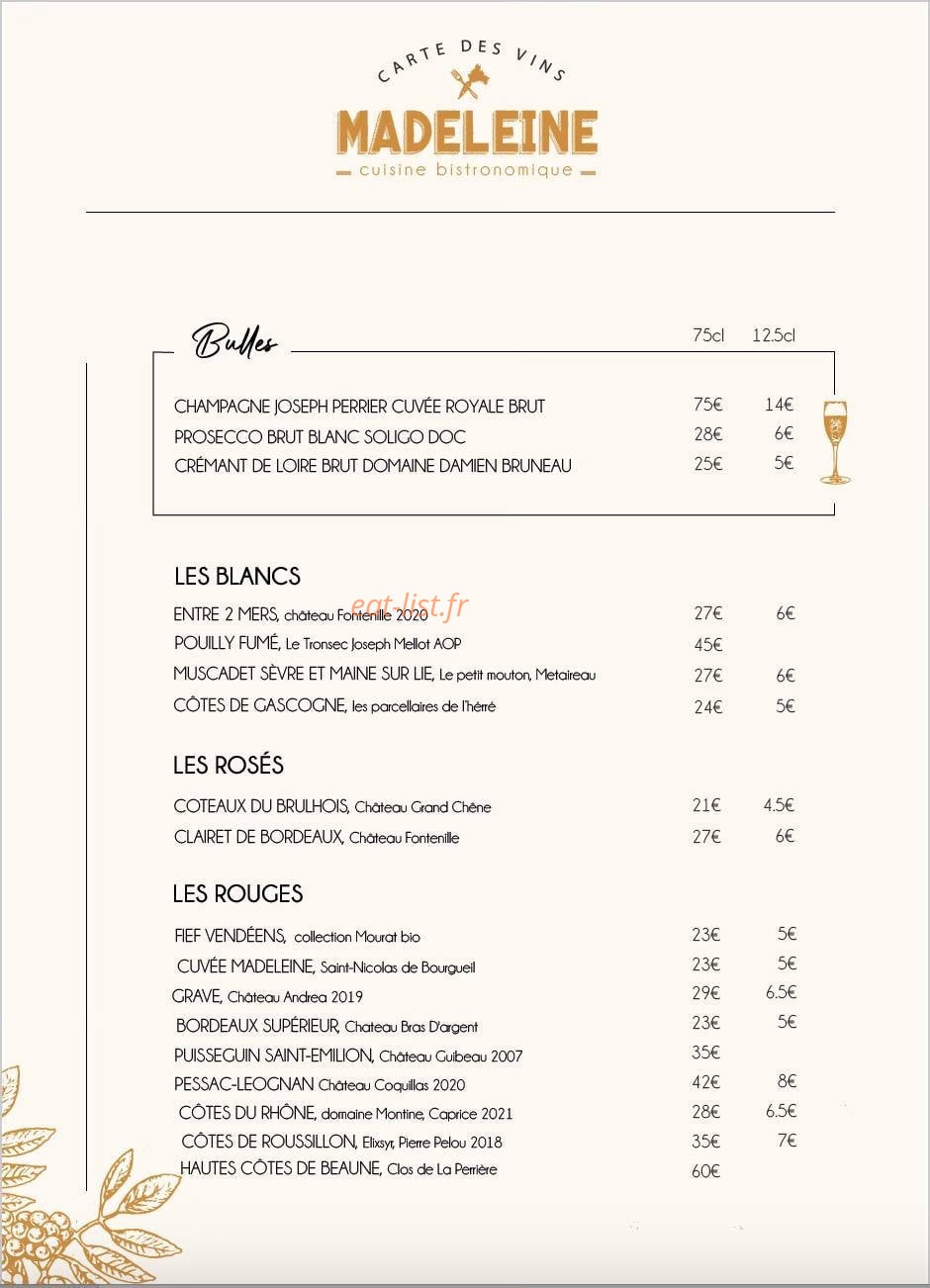 Madeleine — carte page 3