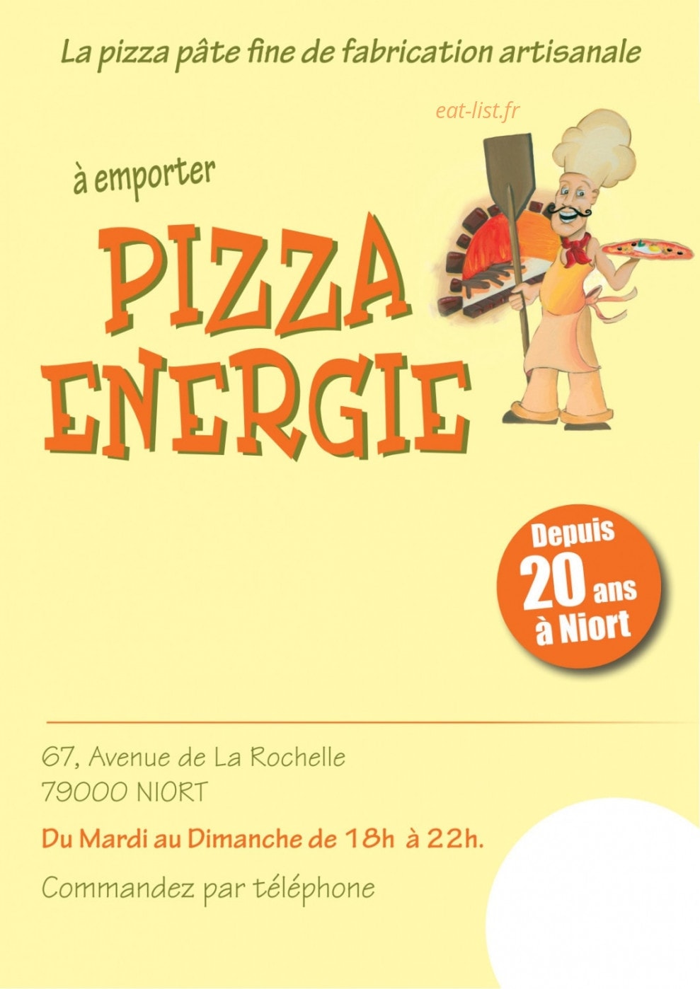 Pizza Energie — carte page 1