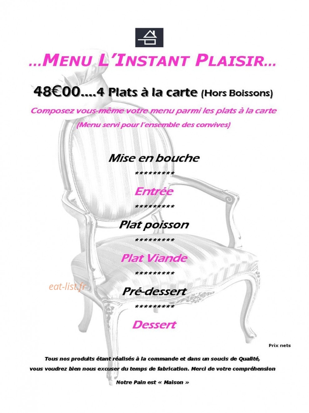 Plaisirs des Sens — carte page 2
