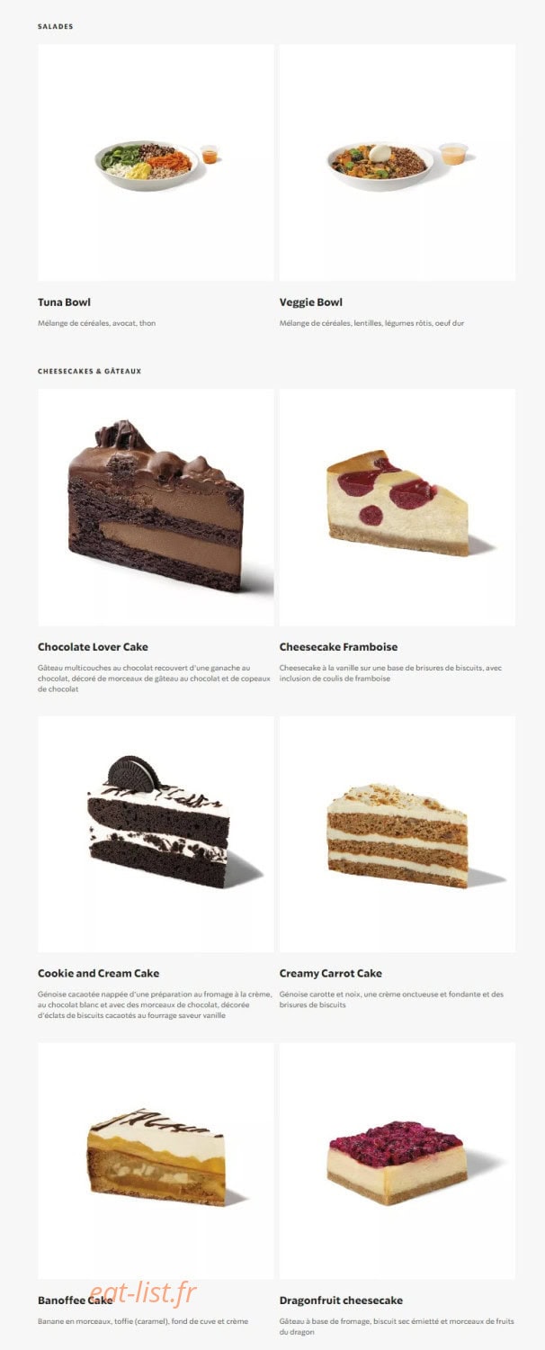 Starbucks Coffee — carte page 21