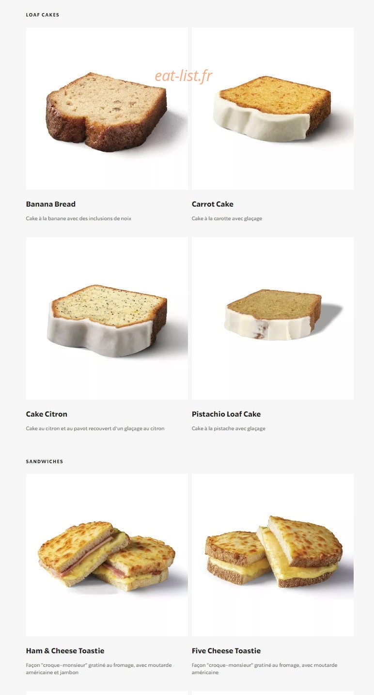 Starbucks Coffee — carte page 18