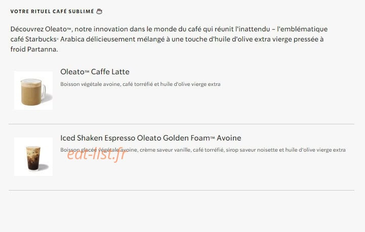 Starbucks Coffee — carte page 24