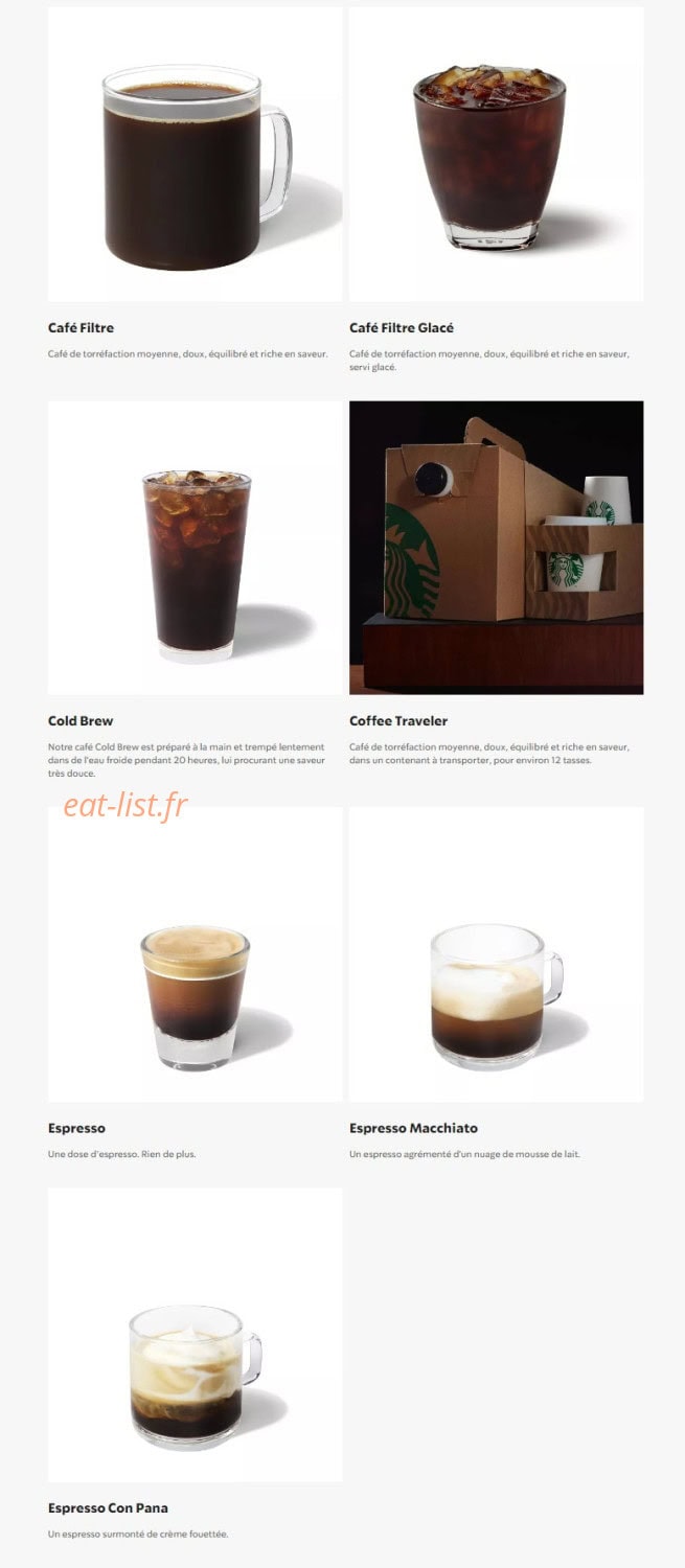 Starbucks Coffee — carte page 4