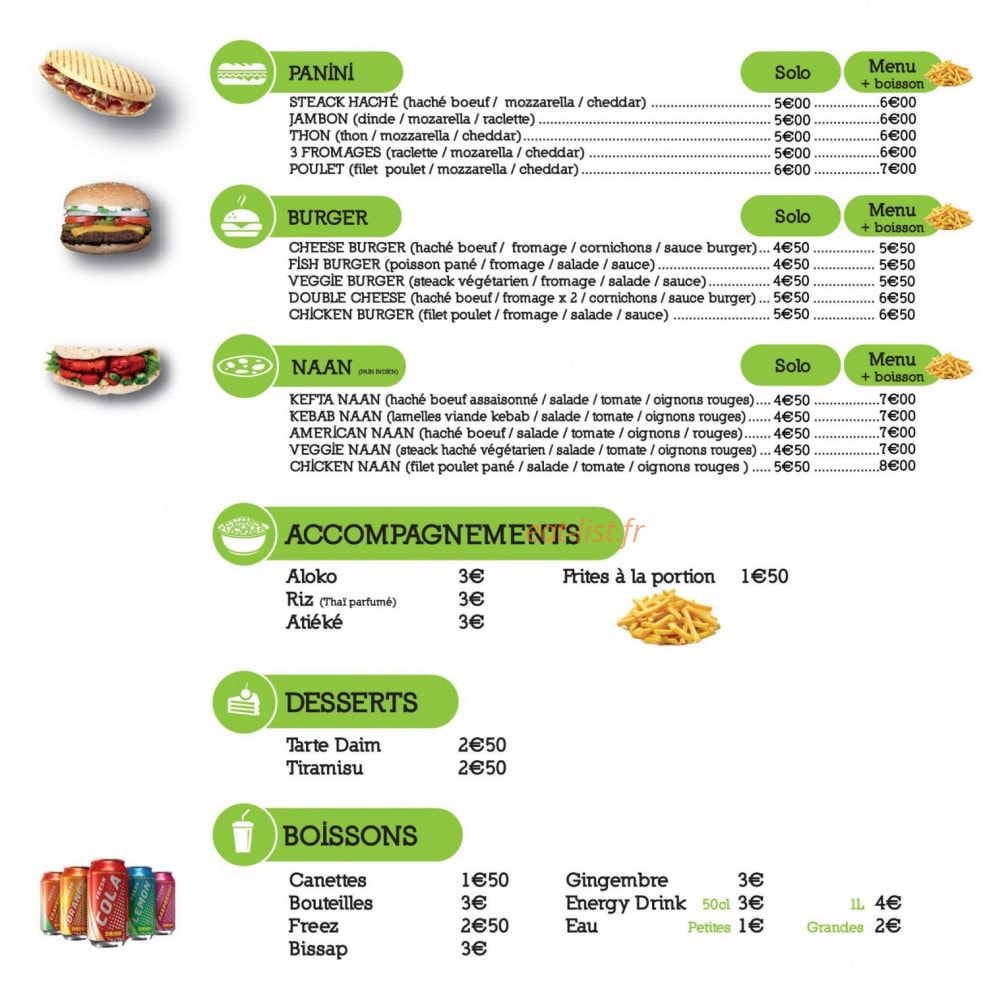 Top Top Food — carte page 2